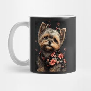 Super Cute Yorkshire Terrier Puppy Portrait - Japanese style Mug